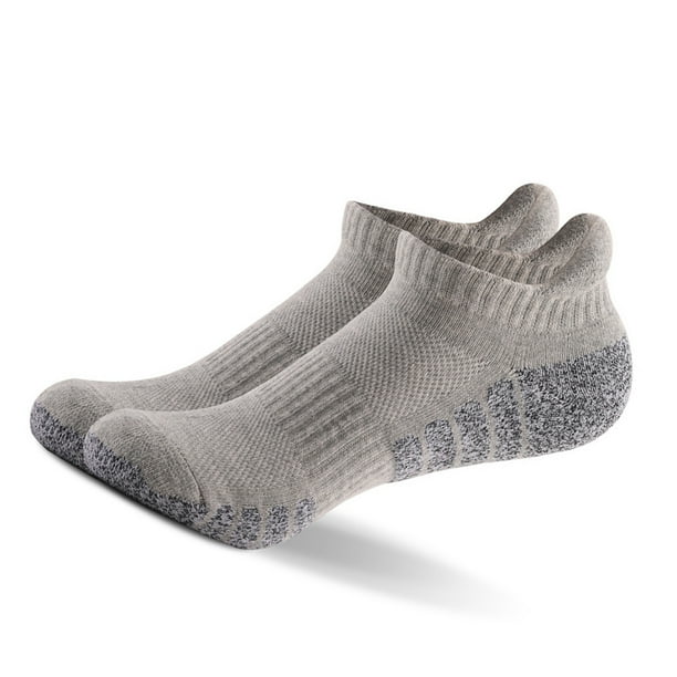 Minnieouse Calcetines para correr de toalla engrosada mejorada para absorción de sudor y comodidad transpirable algodón antideslizante activo Medias gris claro XL (43-47)