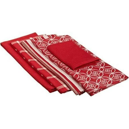 

Dishtowel & Dishcloth Set of 5 Red