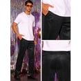 thumbnail image 5 of Unique Bargains Men's Metallic Pants Straight Leg Party Nightclub Glitter Trouser 36 Black, 5 of 6