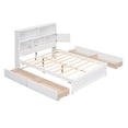 thumbnail image 4 of Euroco Wood Full Platform Bed with Headboard, Shelves,Drawers and USB Charging Station for Kids Teens,White, 4 of 15