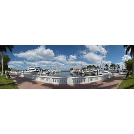 Park At The Riverside Twin Dolphin Marina Manatee River Bradenton Manatee County Florida USA Poster Print, 36 x 12