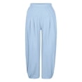 thumbnail image 4 of SUXIAN Kids Pants Summer Blend Beach Comfortable Casual Solid Color Long Trousers Big Kids Toddler Pants Sky Blue 6-7 Years, 4 of 7