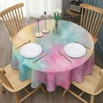 thumbnail image 3 of Colorful Floral Pattern Round Tablecloth 60"x60",Wrinkle Wipeable Table Cloth for Kitchen Dining Room Picnic Patio Party, 3 of 6