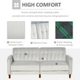 thumbnail image 5 of HOMCOM Convertible Sofa Sleeper Futon with Split Back Design Recline, Thick Padded Velvet-Touch Cushion Seating and Wood Legs, Light gray, 5 of 9