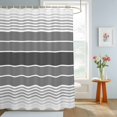thumbnail image 4 of Shower Curtains for Bathroom, Gradient Grey Striped Waterproof Fabric Shower Curtain, Simple Farm Stripes Minimalist Decorative Bathroom Curtain for Bathtub, 72"x72", No Hooks Included, 4 of 9