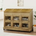 thumbnail image 7 of JassmiPkwy Three-Tier Lidded Mobile Potato Storage Bin, Rustic Design, with Wheels, Onion Storage Box, Includes Vegetable Storage Compartments, Ideal for the Kitchen, 7 of 7