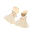 thumbnail image 2 of Pendientes de gota borla Bohemia perfecl de lana beige, 2 of 8