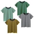 thumbnail image 1 of Camiseta TABNIX a rayas para niños, manga corta, 2 a 7 años, algodón, paquete de 4, 1 of 7