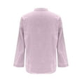 thumbnail image 5 of Purple Womens Tops Women's Cotton Linen Shirt Solid Color Long Sleeves and V Neck Casual Loose T Shirt Shirts for Women, 5 of 5