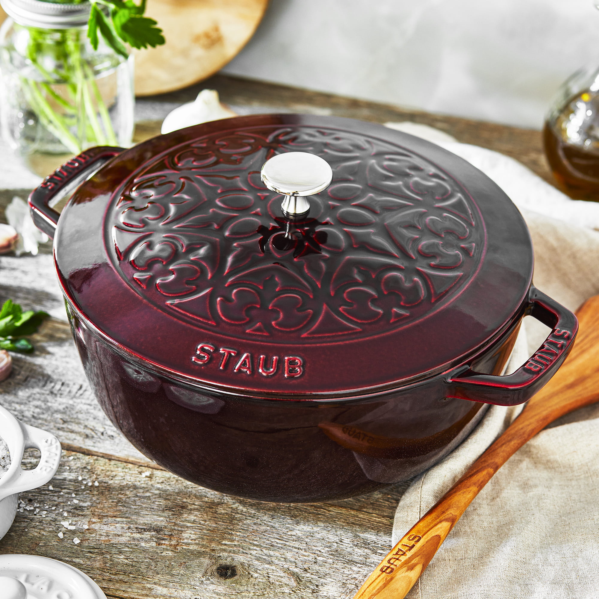 Staub Cast Iron 3.75-qt Essential French Oven with Lilly Lid - Dark Blue,  3.75-qt - City Market