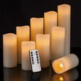 thumbnail image 2 of Hausware Flameless Candles Battery Operated Candles H 4" 5" 6" 7" 8" 9" Real Wax Pillar Flickering D Candle with 10-Key Remote and Timer Control Set of 9 (Ivory Color), 2 of 5