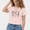 1-Pink, variant on Women Pumpkin And Skeleton Party Print Cropped Crewneck Short Sleeve T‑Shirt Top