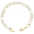 thumbnail image 3 of Mens 10K Yellow Gold 7.25mm Diamond Cut Solid Figaro Link Bracelet 8 Inches, 3 of 3