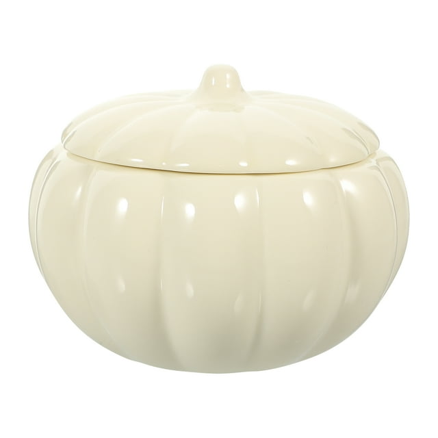 Shisuyan Pumpkin Shape Container Ceramic Candy Holder Ceramic Bean Holder Ceramic Jar Tea Canister