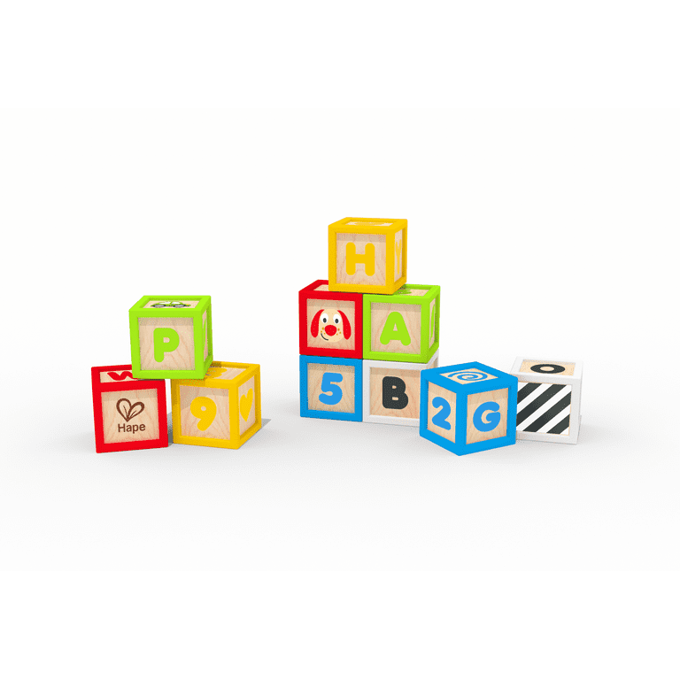 Hape Stacking ABC/123 Silicone and Wood Blocks, 10 Pieces photo 3