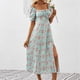 thumbnail image 3 of WILLBEST Vestidos de Verano para Mujer, Estampado de Flores, Ajustados, Cuello Cuadrado, Dobladillo Dividido, Ligero, Estilo Bohemio XXXGrande, 3 of 3