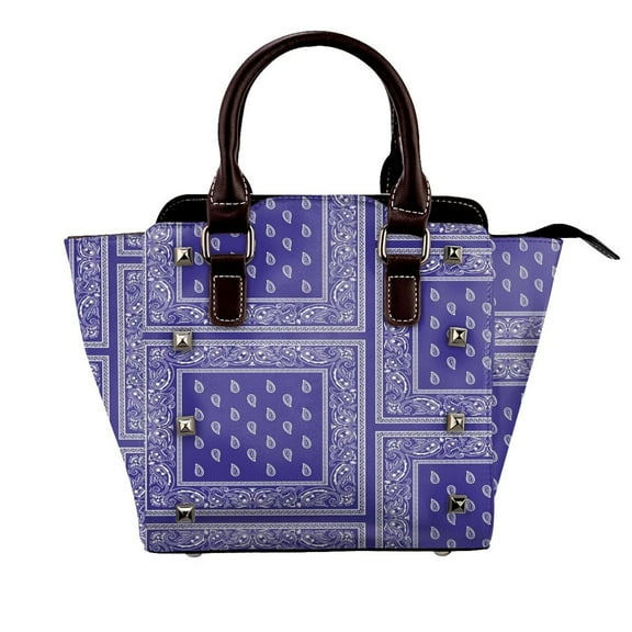 Purple Bandana Rivet Fashion One-Shoulder Women's Handbag Tote Bag