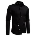 thumbnail image 5 of NAFUU Mens Dress Shirts Fashion Asymmetric Placket Shirt Unique Men's Slim Fit Long Sleeve Gothic Button Up Shirts Party Tops Vintage Work Shirts, 5 of 9