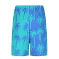 thumbnail image 4 of ZCFZJW Mens Swim Trunks with Compression Liner 2 in 1 Quick Dry Tropical Palm Tree Printed Summer Swimming Shorts Swimwear Bathing Suits with Pockets Sky Blue#02 XXXL, 4 of 6