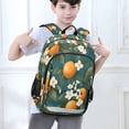 thumbnail image 6 of FORMRS Unisex School Backpack 17" Student Travel Bag with Laptop Compartment, Green Floral Orange, 6 of 7
