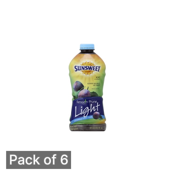 Sunsweet Prune Juice Cocktail, Light, 64 oz (Pack of 6)