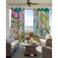 thumbnail image 6 of Colorful Flip Flops Blackout Curtains for Bedroom Living Room Darkening Curtains 63 Inches Long Summer Blue Beach Ocean Window Curtain 2 Panels Set Insulated Window Treatment Grommet Drapes 42"x63", 6 of 9