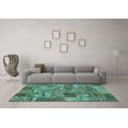 thumbnail image 3 of Ahgly Company Indoor Round Abstract Turquoise Blue Contemporary Area Rugs, 6' Round, 3 of 4