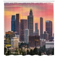 thumbnail image 3 of Ambesonne City Shower Curtain, Los Angeles Skyline Orange Sky, 69"Wx70"L, Multicolor, 3 of 3