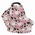 thumbnail image 4 of Renewold Stretchy Baby Car Seat Cover Carseat Canopy for Babies Universal Baby Breastfeeding Stroller High Chair Shopping Cart Cover Halloween Decor, Pumpkin Witch Hat Cat Ghost Pink, 4 of 7