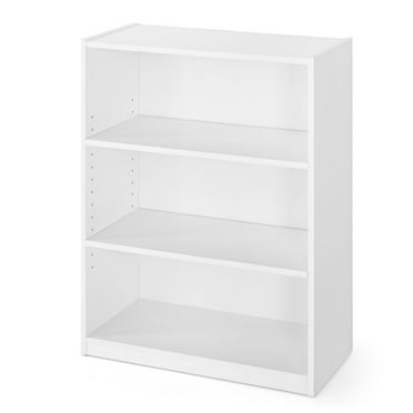 Mainstays 3-Shelf Bookcase with Adjustable Shelves, Multiple Colors, Adjustable shelves, 31” tall