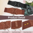 thumbnail image 4 of Women Elastic Wide Waist Belt Lace-up Tied Waspie Corset Belt for Dress, 4 of 7