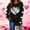952#Black, variant on Womens Round Neck Heart Print Long Sleeve Pullover Sweatshirt Casual Winter Top