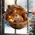 thumbnail image 4 of Xecvkr Forest Christmas Ornaments Mini Resin Hedgehog Cute Hanging Decor Lighted Festive Tree Accent Acorn Animal Variety Gift Idea 8cm 9 Pack, 4 of 7