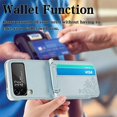 thumbnail image 3 of Wallet Case for Samsung Galaxy Z Flip 3 Card Holder, Embossed PU Leather Cover Removable Adjustable Shoulder Neck Strap Lanyard Phone Case for Samsung Galaxy Z Flip 3 Crossbody Grey, 3 of 16