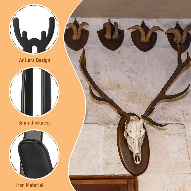 Qtmnekly 8 PCS European Mount Skull Hanger Deer Skull Hooks Style