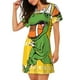 thumbnail image 2 of Easygdp T-Rex Playing Football Camisón de manga corta para mujer, informal, estampado, 2 of 6