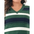thumbnail image 5 of DARING DIVA Women's Plus Size V Neck Striped Knit Sweater Vests 1X Green, 5 of 6