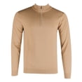 thumbnail image 2 of Men's Sweater Long Sleeve Quarter Zip Up Mock Neck Cotton Blend Pullover Top, Black, M, 2 of 2