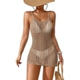 thumbnail image 1 of Diconna Robe de Plage Crochet Sans Manches à Bretelles Spaghetti Ajourée Mini Robe de Maillot de Bain, 1 of 4