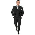 thumbnail image 3 of Men's Three Piece Premium Modern Fit Two Button Suit Black, 3 of 6