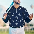 thumbnail image 4 of Fotbe Nautical Themed Simple Anchors Baseball Jersey Shirt for Men and Women, Casual Short Sleeves Button Down T-Shirt-Medium, 4 of 9