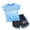 1-Blue1323, variant on Girls Quick Drying Athletic Outfits Short Sleeve T-Shirt Shorts Set, Sizes 1-9
