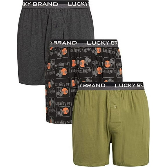 LUCKY BRAND BOXER X3 - 221 GREEN LA KNIT - MEDIUM -MEN BRIEF UNDERWEAR PACK P268