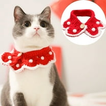 Bueautybox Cat Cute Christmas Decor Santa Xmas Knitted Scarf Pet Collar for Small Animals