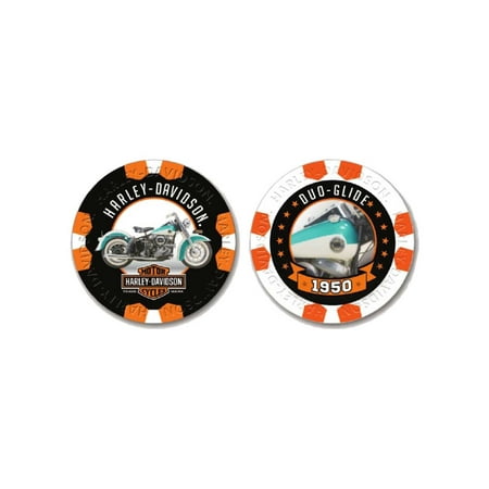 Harley-Davidson Vintage Series 12 - 1950 Duo-Glide Collectible Poker Chips, Harley Davidson