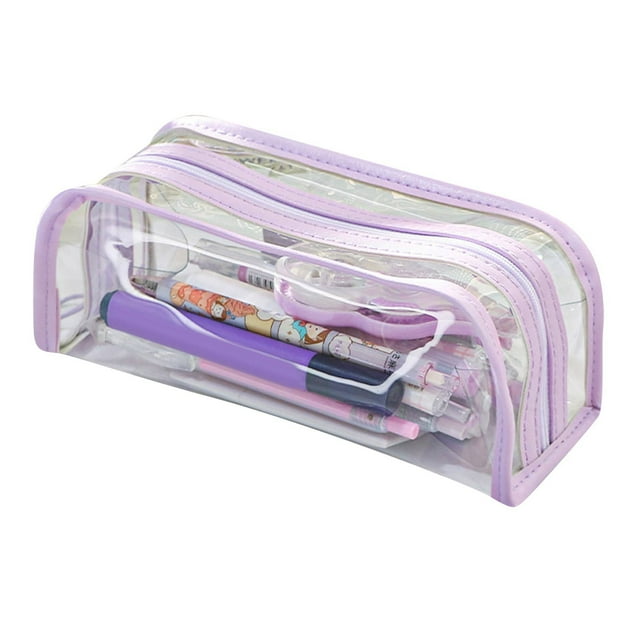 Large Capacity Transparent Multifunctional Stationery Portable Pencil Case