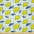 thumbnail image 2 of Ambesonne Lemon Fabric by the Yard Microfiber, Modern Design Citrus Pattern, 1 Yard, Yellow Royal Blue White, 2 of 2