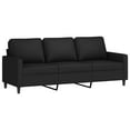 thumbnail image 3 of vidaXL 3 Piece Sofa Set with Cushions Black Velvet, 3 of 4