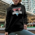 thumbnail image 2 of Long Beach California with a Palm Tree, Black Hooded Sweatshirt or Hoodie, Large, 2 of 5