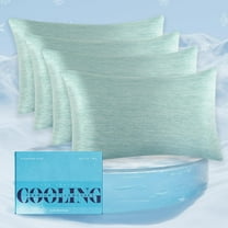 Elegant Comfort Cooling Pillowcase Set for Hot Sleepers, 4-Piece Arc-Chill Pillowcases, Soft, and Reversible Pillow Covers for Hair and Skin, King, Mint Green